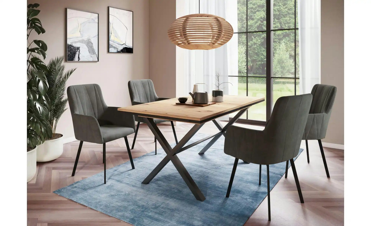 Bild 1 von Polsterstuhl 2er-Set Vintage Anthrazit 58 cm 88 cm 2er Set 63 cm