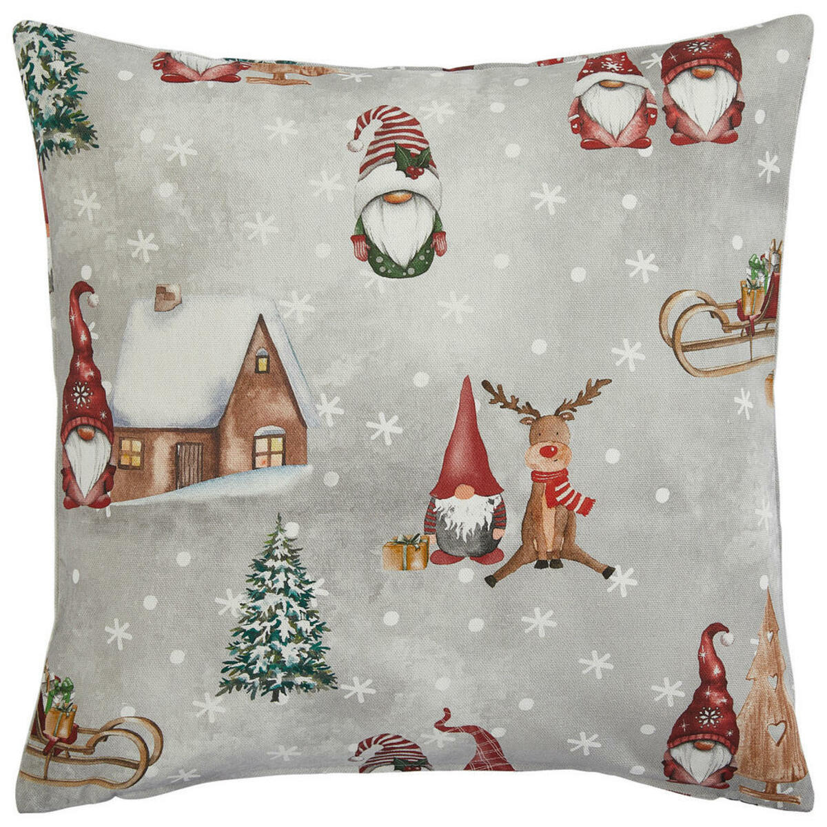 Bild 1 von X-Mas Kissenhülle, Grün, Hellgrau, Textil, Weihnachten, 40 cm, Wohntextilien, Kissen, Kissenbezüge