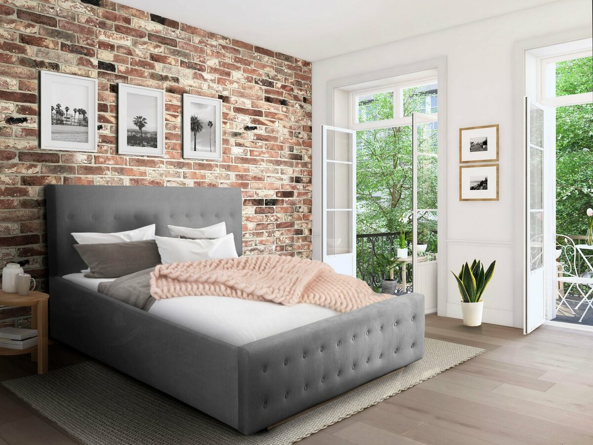 Bild 1 von Home affaire Polsterbett Vaine, in 5 Breiten, auch in Länge 220 cm, incl. Roll-Lattenrost, Silberfarben