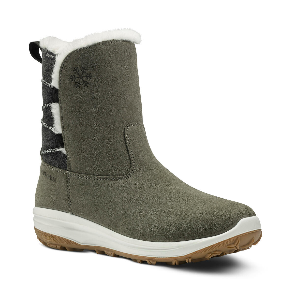 Bild 1 von Schneestiefel Damen Leder warm wasserdicht Winterwandern - SH500 grün Grün|khaki