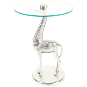 Mid.you Beistelltisch, Silber, Metall, rund, 58x40x40 cm, Wohnzimmer, Wohnzimmertische, Beistelltische