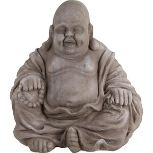 Deko-Figur Buddha Sitzend 43 cm Grau