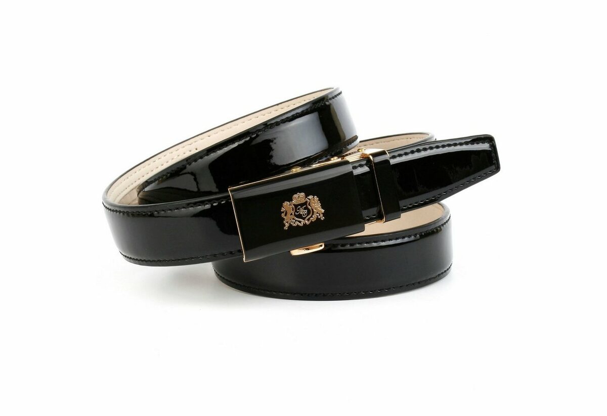 Bild 1 von Anthoni Crown Ledergürtel mit goldfarbener Glas-Schließe