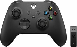 Xbox Carbon Black Wireless-Controller (inkl. Wireless Adapter für Windows 10)