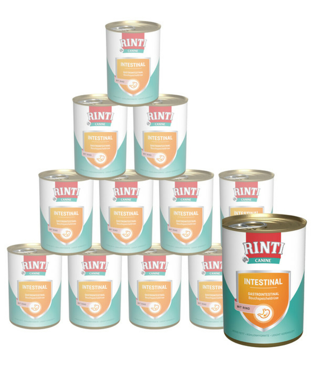 Bild 1 von RINTI Canine Nassfutter für Hunde Intestinal Bauchspeicheldrüse, Rind, 12 x 400 g