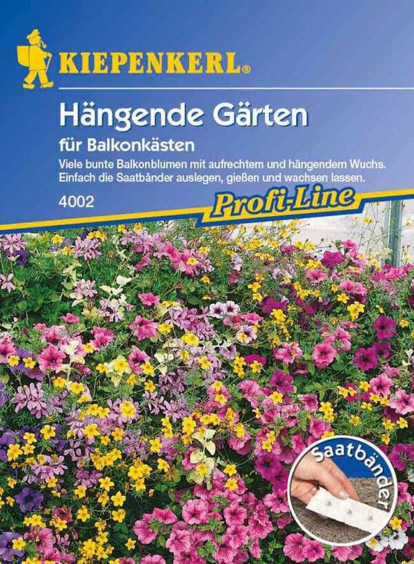 Bild 1 von Blumenmischung, Hängende Gärten, für Balkonkästen, Saatband 5mtr