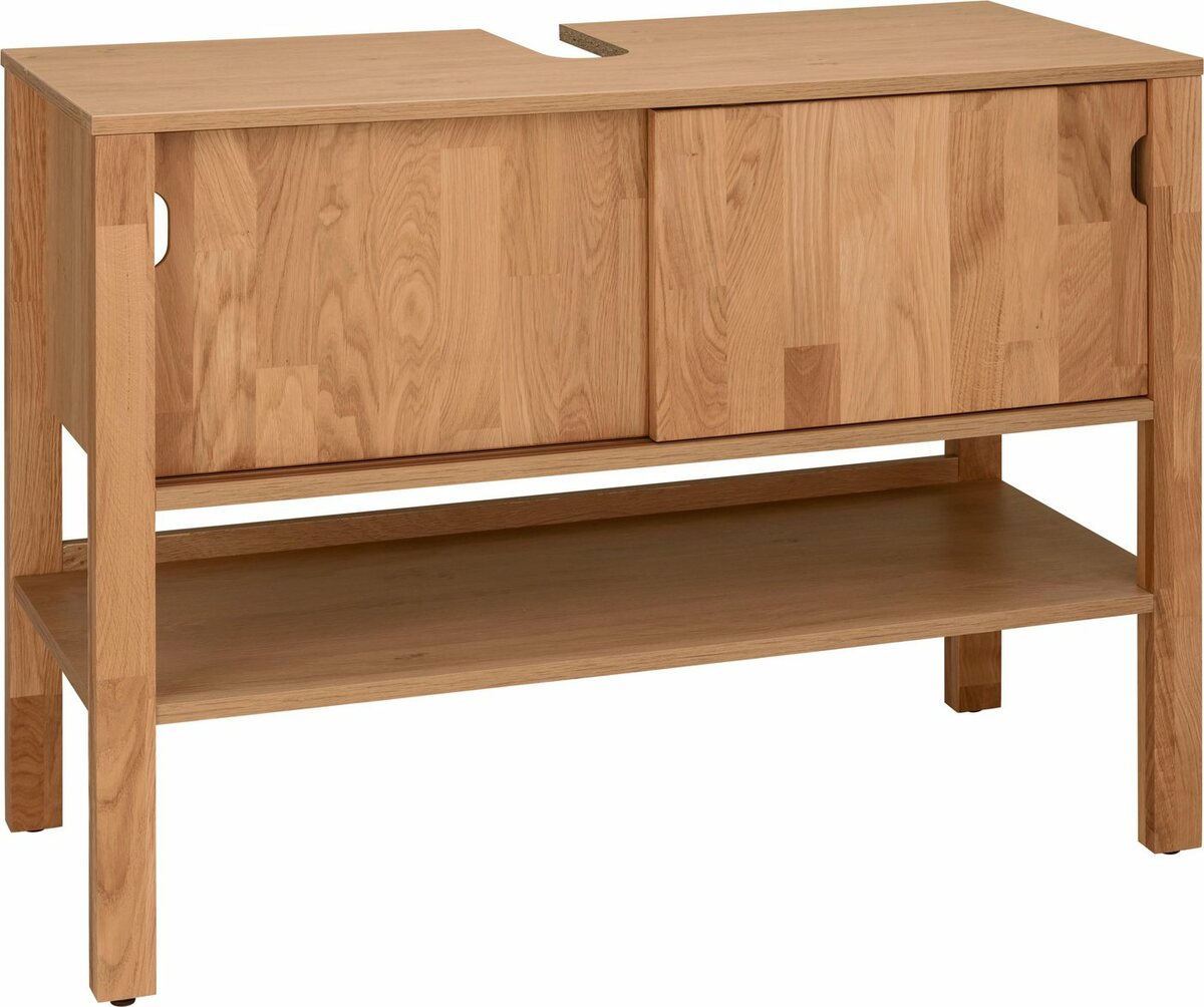 Bild 1 von Home affaire Waschbeckenunterschrank April Schiebetüren aus Massivholz, Breite 100 cm, Beige