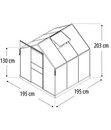 Bild 3 von Vitavia Gewächshaus Pollux 3800 HKP, inkl. Fundament, ca. B195/H203/T195 cm