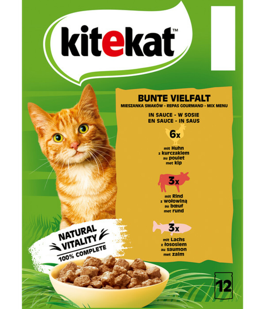 Bild 2 von KITEKAT® Nassfutter für Katzen Multipack Bunte Vielfalt in Sauce, Adult, 12 x 85 g
