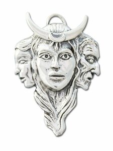 Adelia´s Amulett Anhänger Siegel der Hexerei (versilbert), Göttin der Dreifaltigkeit - Liebe und Harmonie