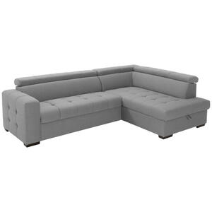 Livetastic Eckschlafsofa, Hellgrau, Textil, Buche, massiv, Uni, 4-Sitzer, 272x187 cm, Bettfunktion erhältlich, Rücken echt, Armteil links, rechts, Wohnzimmer, Sofas & Couches, Wohnlandschaften