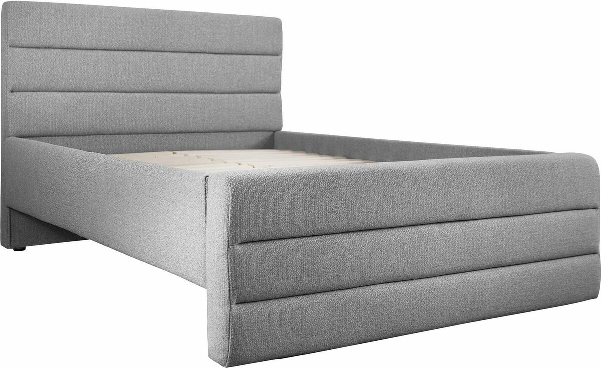 Bild 1 von OTTO products Polsterbett Merrit, Quernaht im Kopf- und Fußteil, in 5 Breiten, auch in 220 cm Länge, Grau