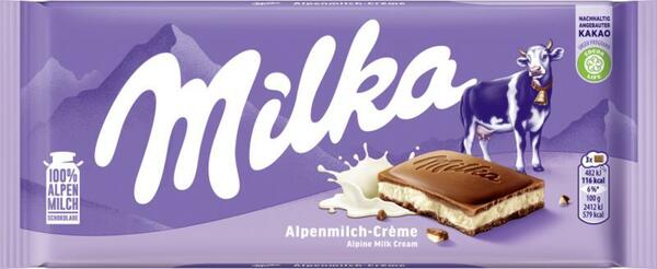 Bild 1 von Milka Tafel Alpenmilch-Crème
