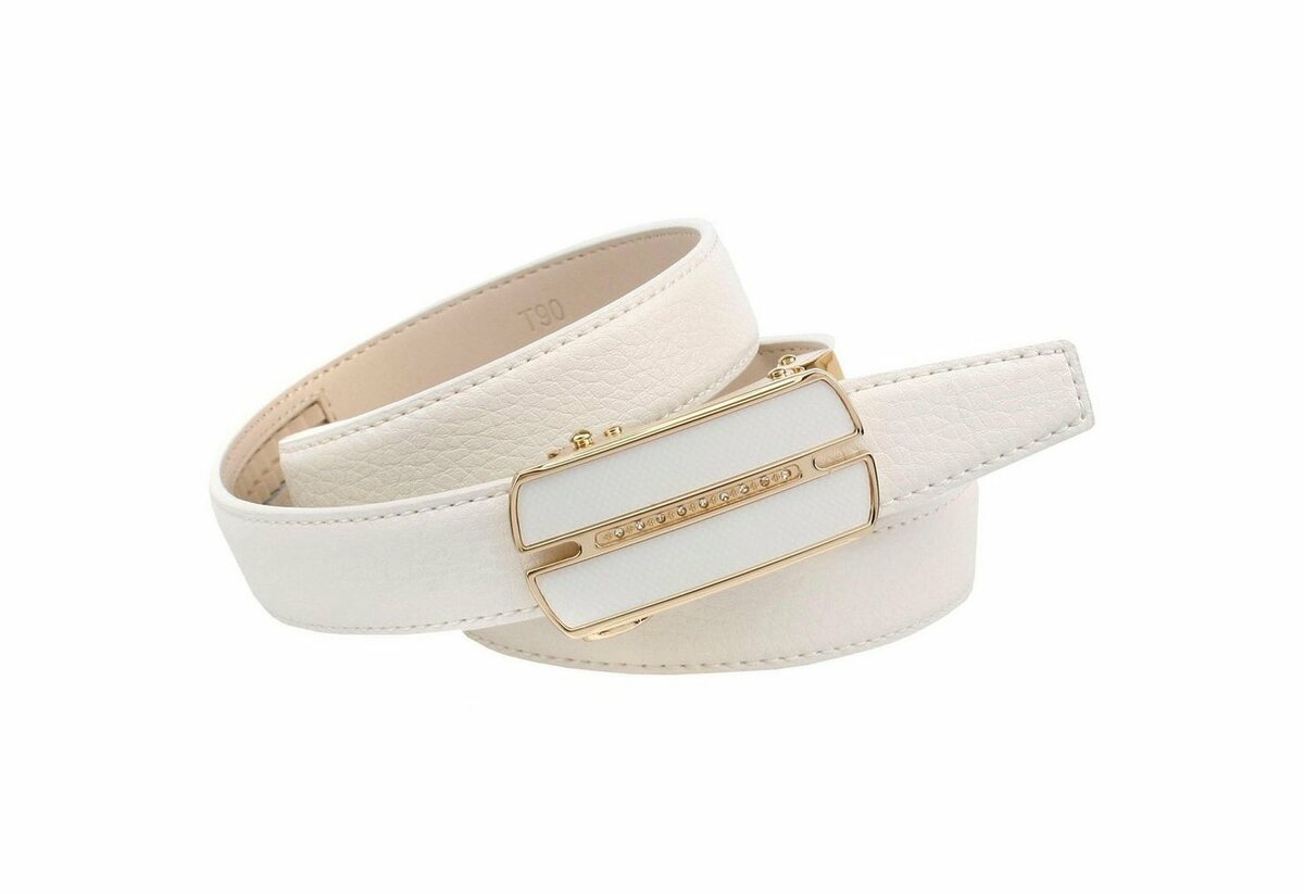 Bild 1 von Anthoni Crown Ledergürtel in weiß mit Automatik Schließe