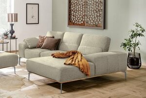 W.SCHILLIG Ecksofa run, mit elegantem Holzsockel, Füße in Silber matt, Breite 279 cm