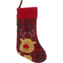 Bild 1 von X-Mas Weihnachtsstrumpf Rudolph, Rot, Schwarz, Honig, Textil, Weihnachten, 20 cm, Dekoration, Saisonartikel, Weihnachtsdekoration