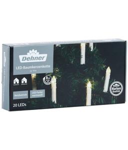 Dehner LED-Lichterkette, 20 Lichter, elfenbeinfarben