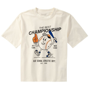 Jungen T-Shirt mit Baseball-Motiv CREME