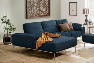 W.SCHILLIG Ecksofa run, mit elegantem Holzsockel, Füße in Silber matt, Breite 319 cm