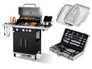 Bild 1 von GRILLMEISTER Gasgrill, 3plus1 Brenner, 14,4 kW mit Grillbesteck und Grillplatten