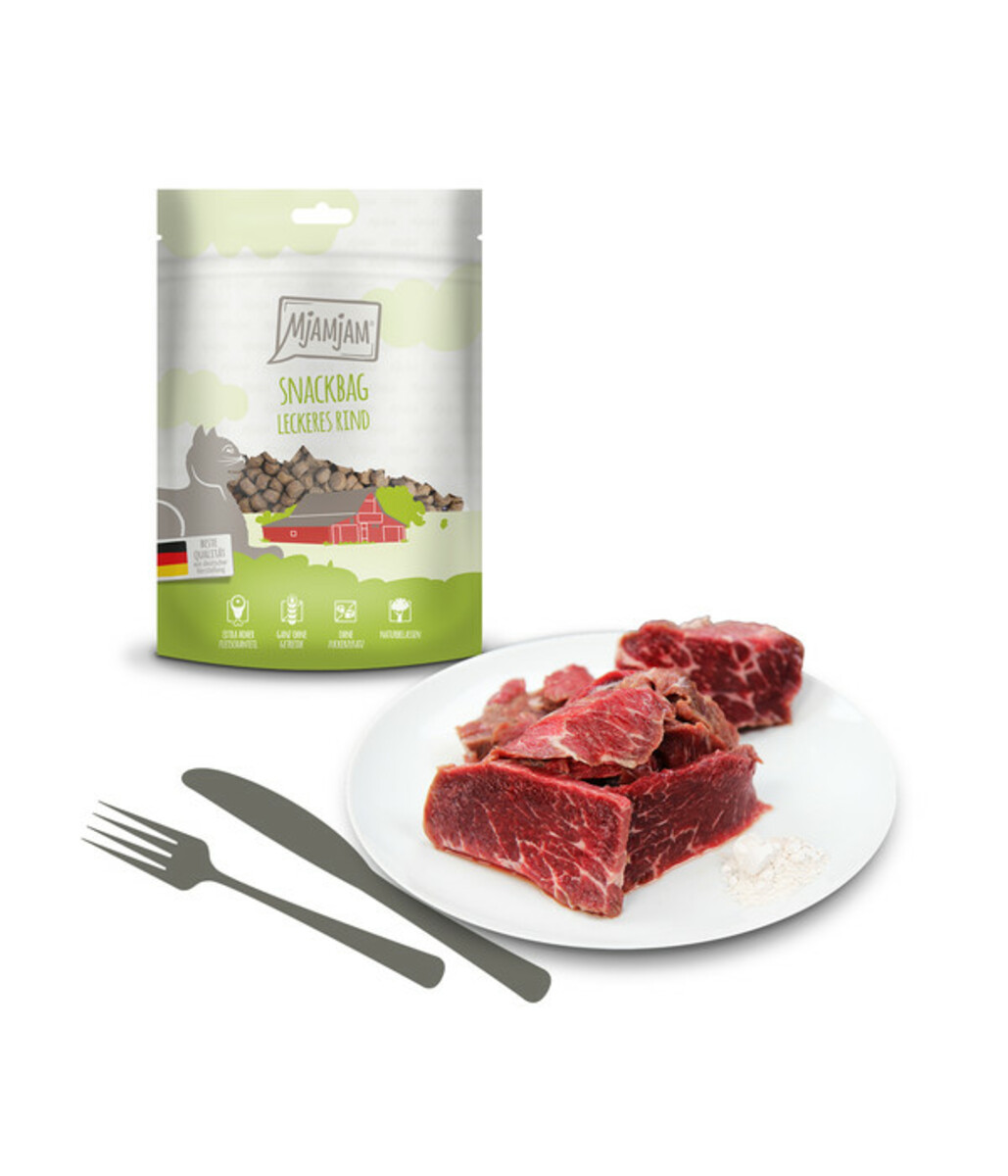 Bild 2 von MjAMjAM® Katzensnack Snackbag leckeres Rind, Adult, 125 g