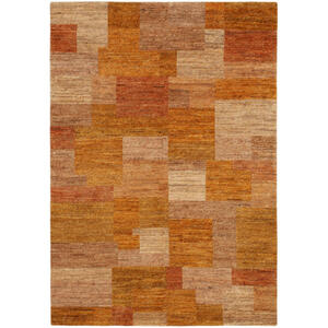 Cazaris Wollteppich, Orange, Textil, Karo, rechteckig, 200 cm, für Fußbodenheizung geeignet, Teppiche & Böden, Teppiche, Naturteppiche
