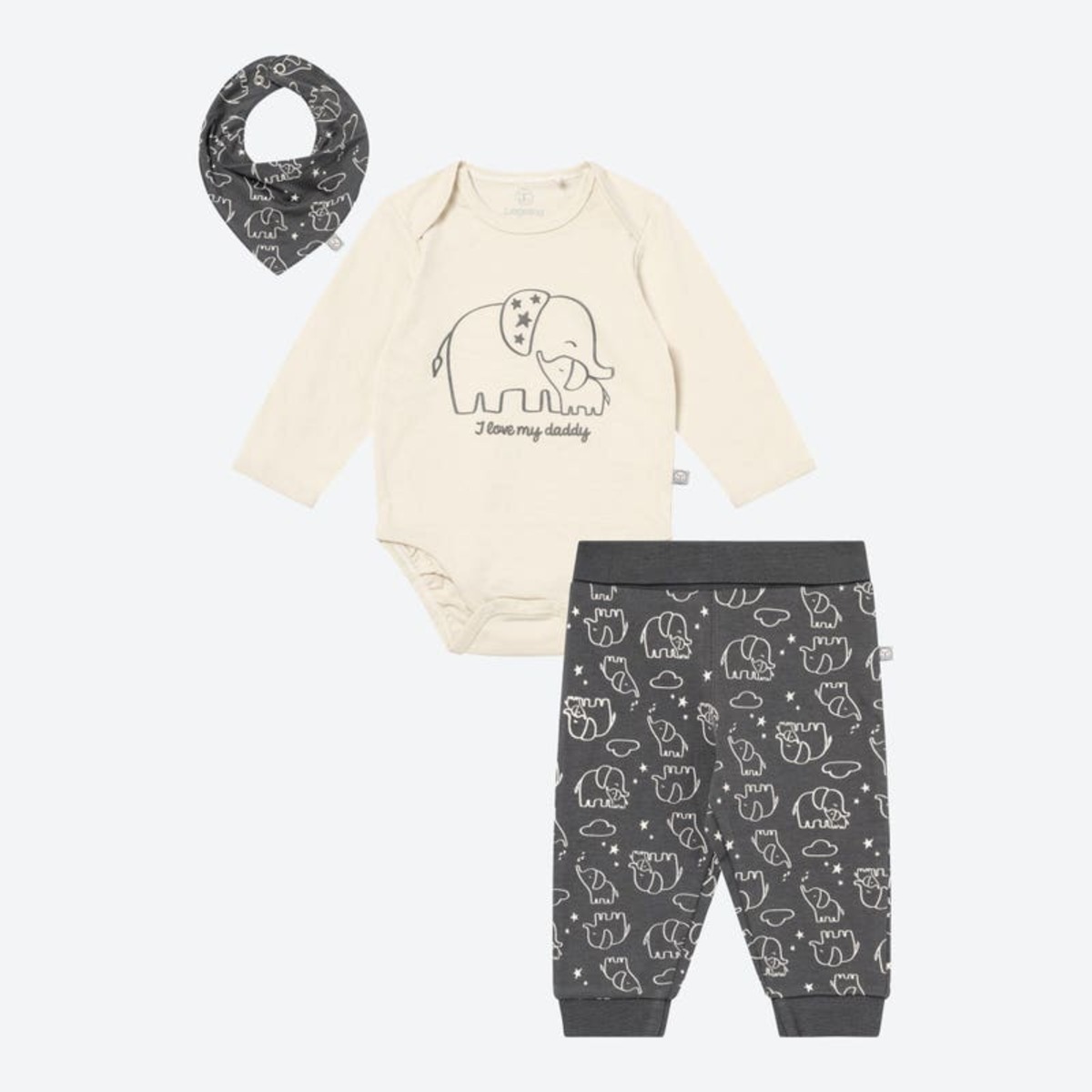 Bild 1 von Unisex-Baby-Set mit Elefanten-Muster, 3-teilig