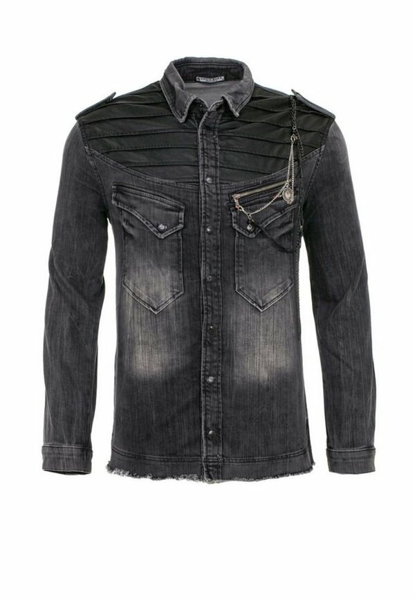 Bild 1 von Cipo & Baxx Jeanshemd mit Kettendetail