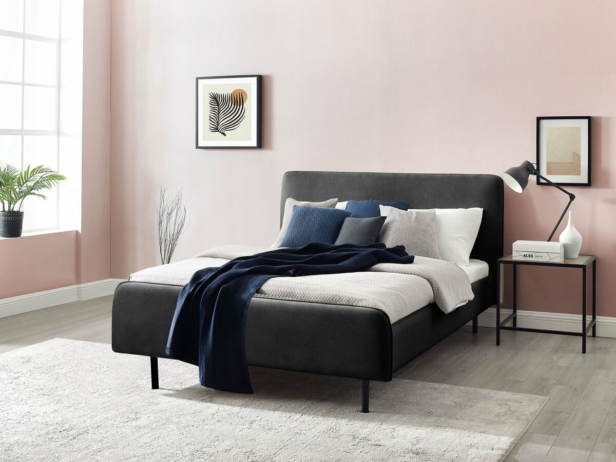 Bild 1 von Andas Polsterbett Edvard, mit gepolstertem Kopf- & Fußteil, aus der freundin Home Collection, Grau