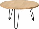 Bild 1 von OTTO products Couchtisch Lennard, aus geölter Wildeiche, runde Tischplatte, mit Hairpin-Metallgestell, Beige