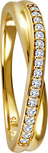 Moncara Damen Ring, 375er Gelbgold mit 17 Diamanten, gold, 60