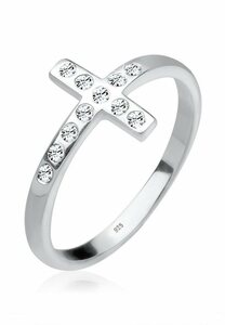 Elli Fingerring Blogger Kreuz Kristalle 925 Silber