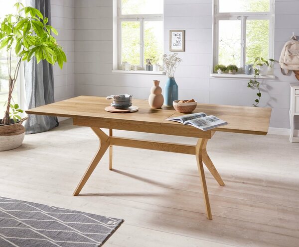 Bild 1 von Home affaire Esstisch Klara, mit Auszugsfunktion (160 - 210 cm) aus Massivholz, Beige