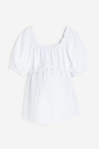 H&M MAMA Off-Shoulder-Bluse Weiß, Tops in Größe L. Farbe: White