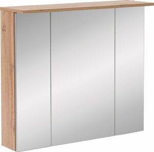 Schildmeyer Spiegelschrank Nora Breite 80,5 cm, 3-türig, LED-Beleuchtung, Schalter-/Steckdosenbox, Beige