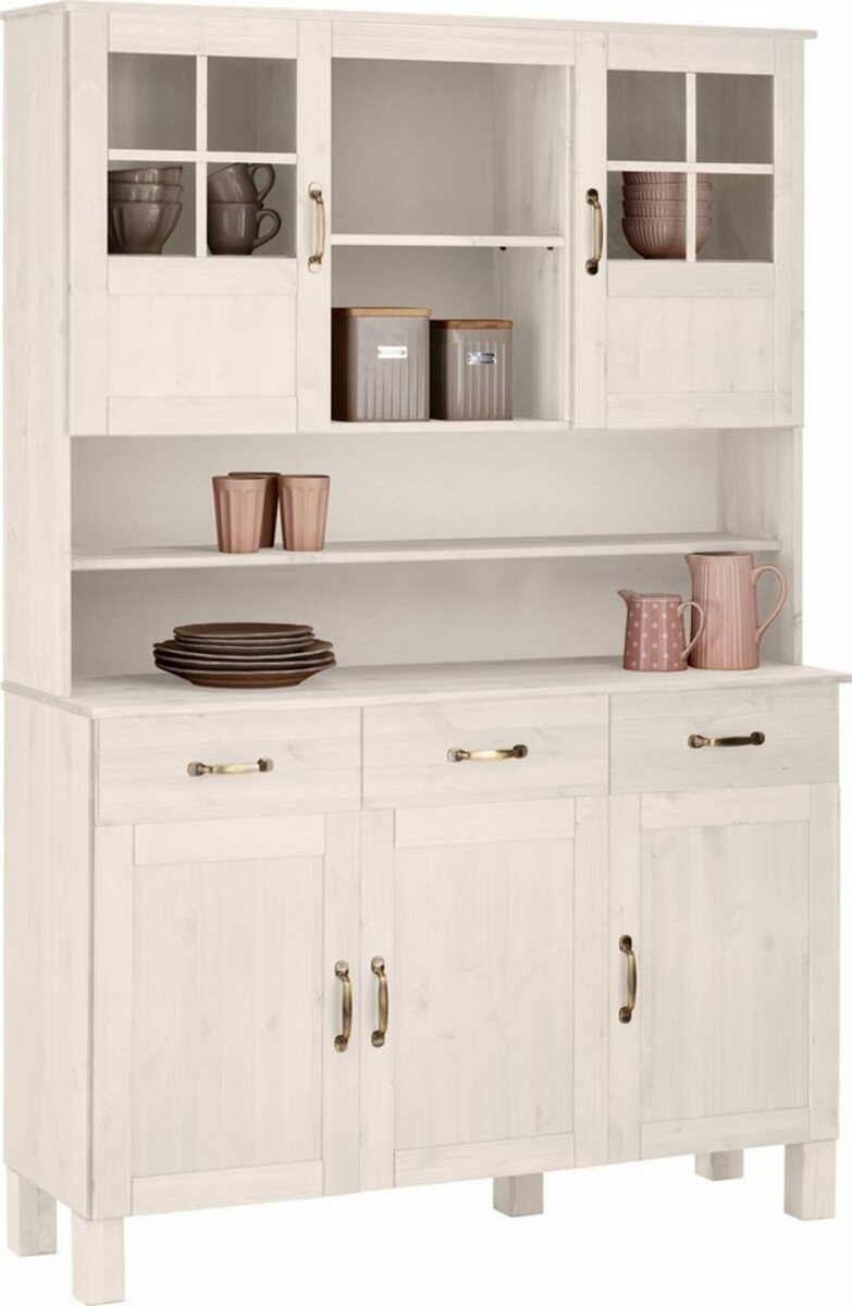 Bild 1 von Home affaire Küchenbuffet Alby Breite 125 cm, 2 Glastüren, 2 Schubladen, Weiß