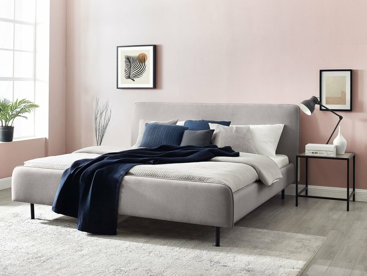 Bild 1 von Andas Polsterbett Edvard, mit gepolstertem Kopf- & Fußteil, aus der freundin Home Collection, Grau