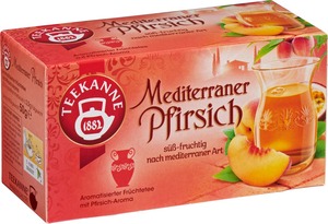 Teekanne Früchtetee Mediterraner Pfirsich 20 Teebeutel (50 g)