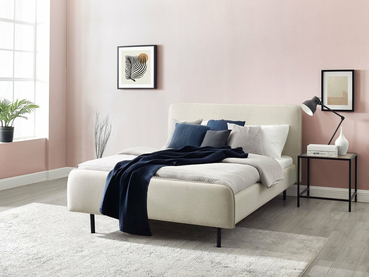 Bild 1 von Andas Polsterbett Edvard, mit gepolstertem Kopf- & Fußteil, aus der freundin Home Collection, Beige