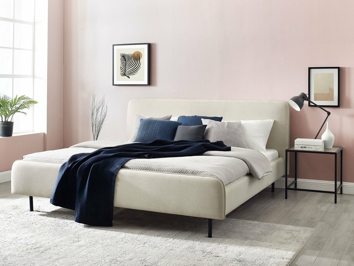 Bild 1 von Andas Polsterbett Edvard, mit gepolstertem Kopf- & Fußteil, aus der freundin Home Collection, Beige