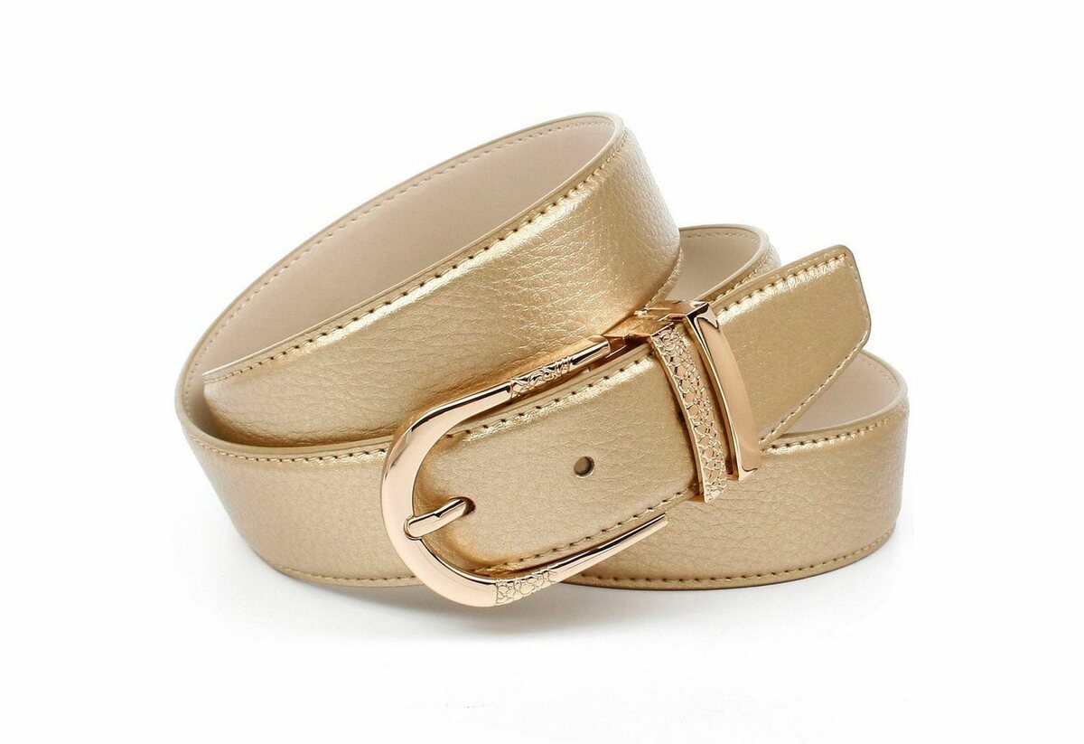 Bild 1 von Anthoni Crown Ledergürtel mit Fashion-Dornschließe, doppelte Metallschlaufe