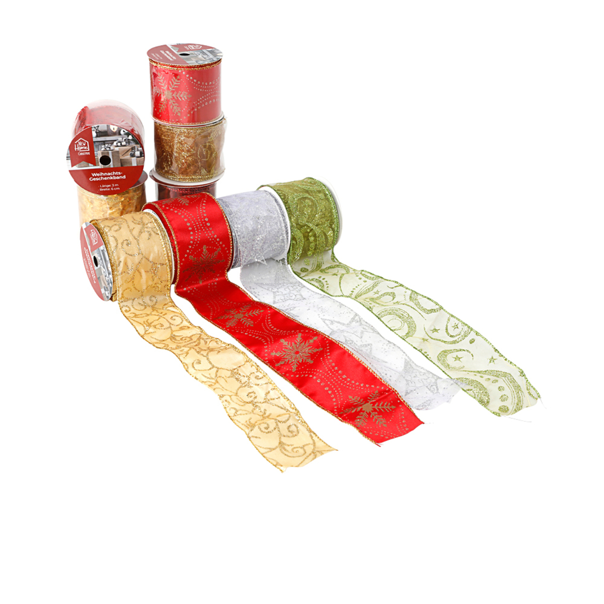 Bild 1 von Weihnachts-Geschenkband versch. Dessins und Farben