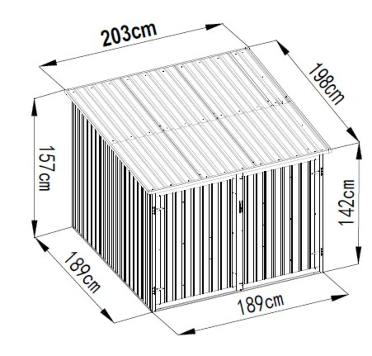 Bild 3 von HC Garten & Freizeit Fahrradgarage-/Fahrradhaus-/Fahrradbox, ca. 203 x 198 x 157 cm