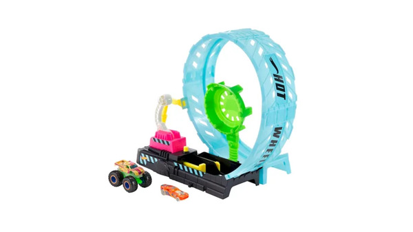 Bild 1 von Hot Wheels Monster Trucks Looping Challange-Spielset mit Leuchteffekt im Dunkeln