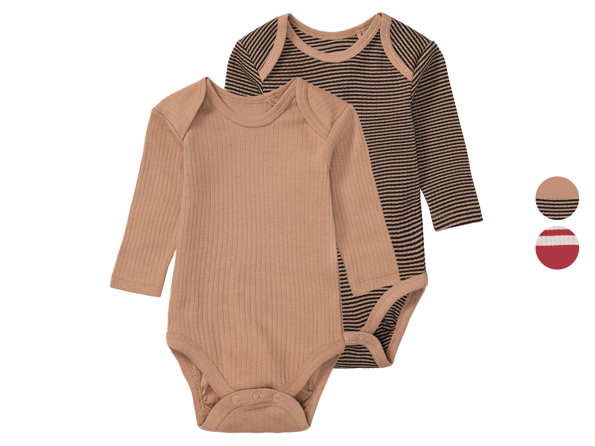 Bild 1 von lupilu® Baby Mädchen Bodys, 2 Stück, mit Schrittknöpfung