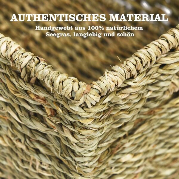 Bild 3 von COSTWAY 4er Set Aufbewahrungskorb, geflochten aus Seegras, 30x22x15,5cm
