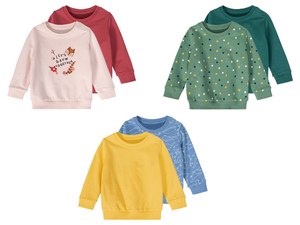 lupilu® Baby Sweatshirts, 2 Stück, hoher Baumwollanteil