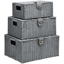 Bild 1 von HOMCOM Ratten Aufbewahrungsboxen 3er-Set 18L, 12L, 7L Aufbewahrungskorb