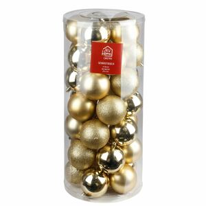 Weihnachtsbaumkugeln aus Kunststoff 8cm 35er-Set Gold