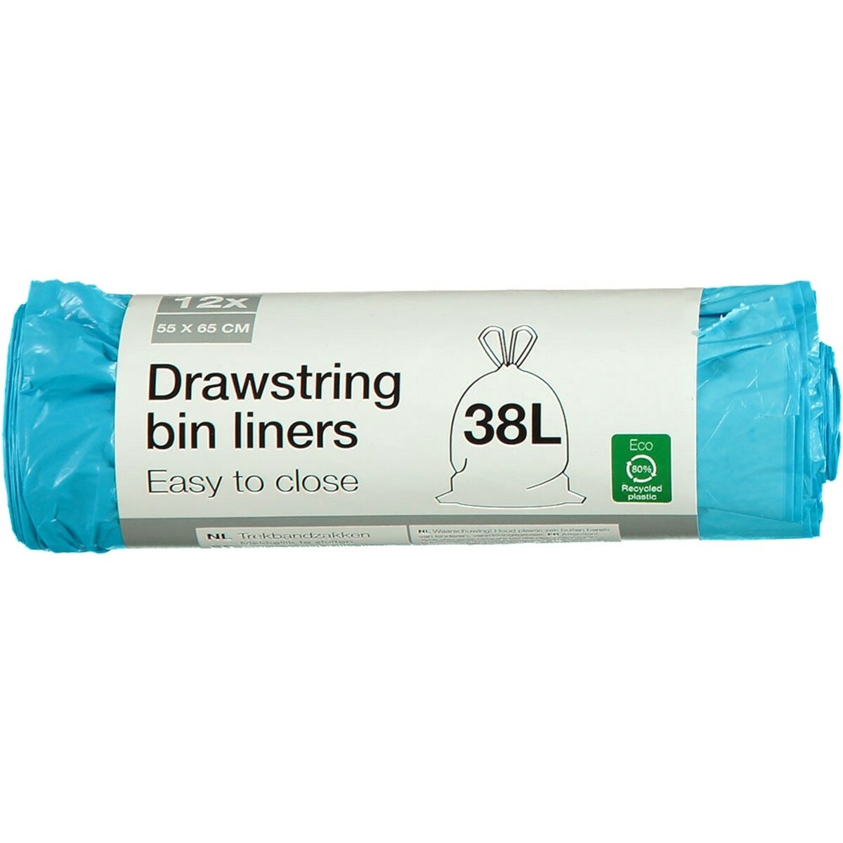 Bild 1 von Zugbandbeutel 12 Stück, Blau, 38 L